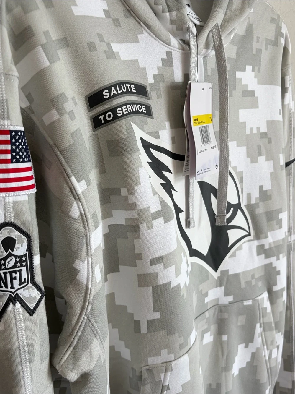 Authentic Arizona Cardinals Nike 2024 Salute To Service Hoodie Men’s Small NWT
